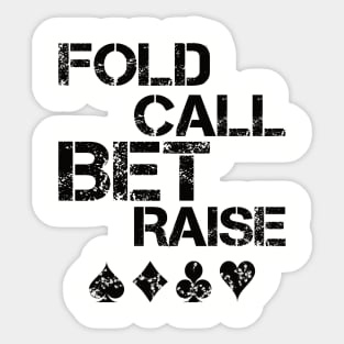 Poker Player - fold call bet raise Sticker